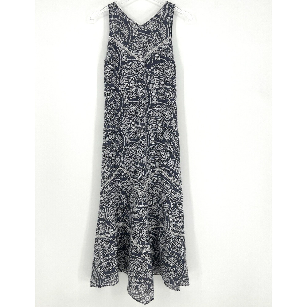 Sundance Dress Womens XS Eyelet Lace Blue‎ Floral Sundress Boho Embroidered